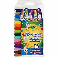 16 Washable Pip Squeaks Markers