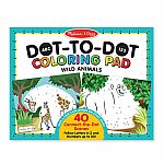 ABC 123 Dot-to-Dot Coloring Pad - Wild Animals