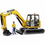 CAT Mini Excavator with Worker