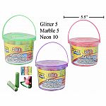 Jumbo Sidewalk Chalk Bucket 20ct. Glitter