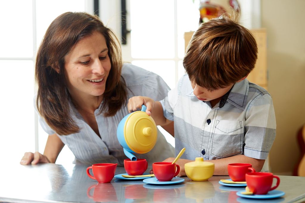 Green toys tea set hotsell blue