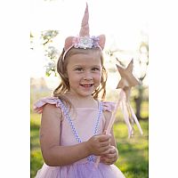 Pink Shimmer Unicorn Dress & Headband Size 3-4