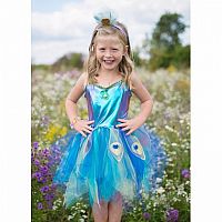 Pretty Peacock Dress & Headband, Size 5-6