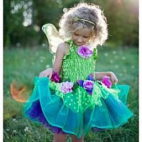 Fairy Blooms Dlx Dress Green/Wings, 5-6