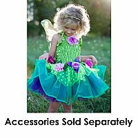 Fairy Blooms Dlx Dress Green/Wings, 5-6
