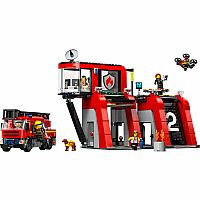 Fire Station with Fire Truck