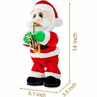 14" Animated Santa and Saxophone