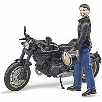 Scrambler Ducati Café Racer with Rider