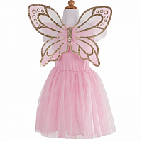 Gold Butterfly Dress w/Wings, Size5/7