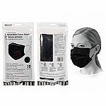 10pk Disposable Mask BLACK 4 ply w/ Ear Loop,