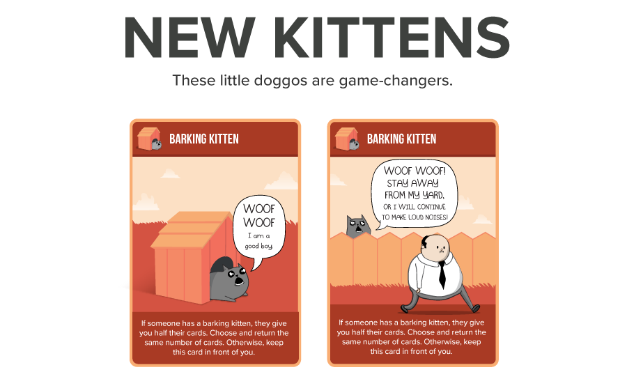 BARKING KITTENS Brand New Expansion Exploding Kittens Card Game Third Expansion 