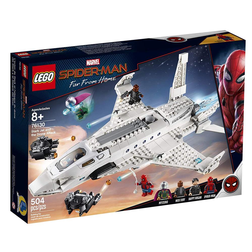 lego marvel spider man far from home stark jet and the drone attack