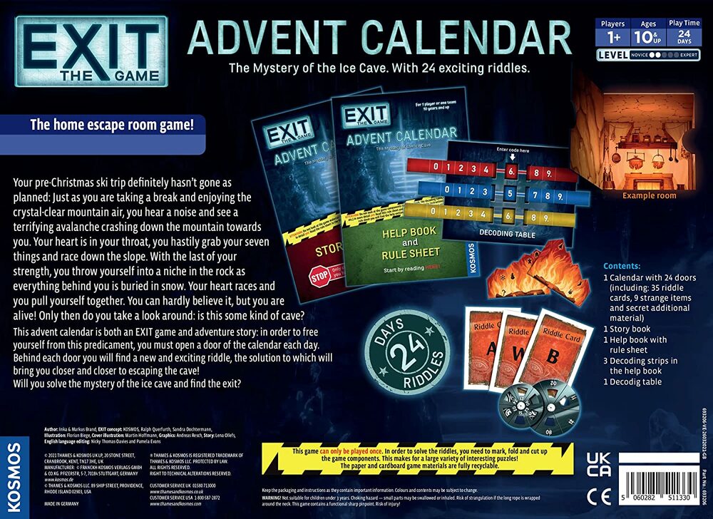 EXIT Advent Calendar The Mystery of the Ice Cave The Granville
