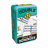 Mexican Train Dominoes Double 12 Tin